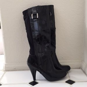 Black Over-Calf Boots